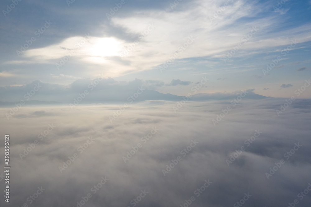 Landscape of Morning Mist with Mountain Layer. Landscape of Morning Mist with Mountain Layer.