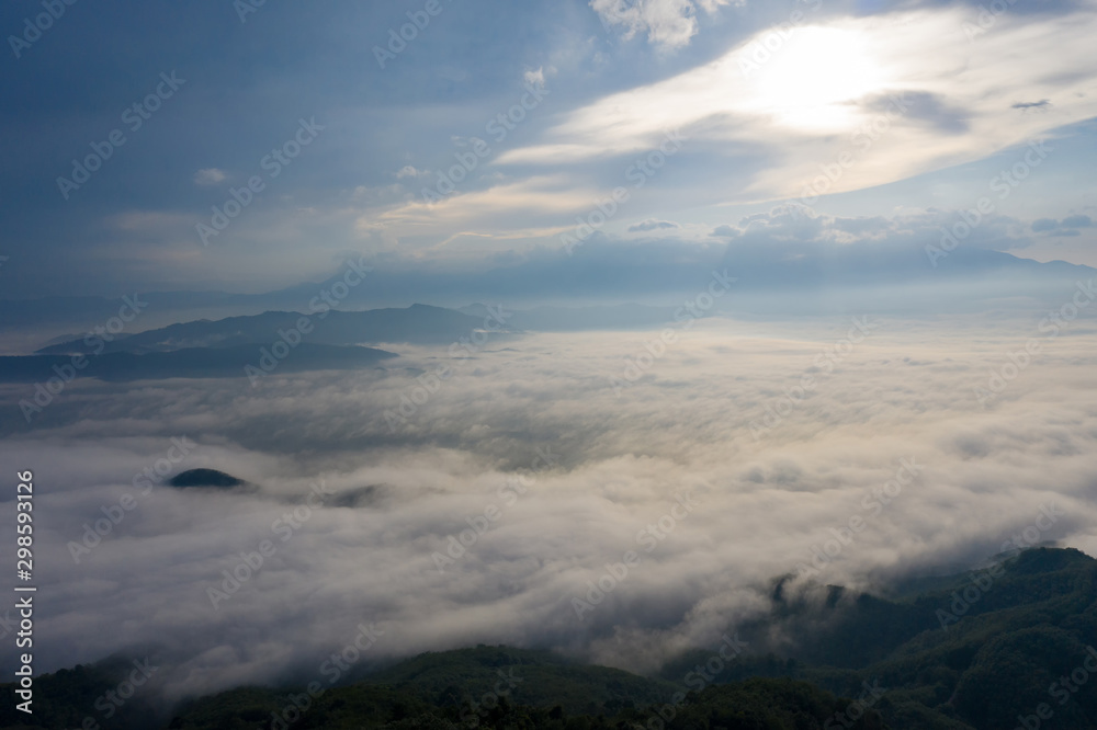 Landscape of Morning Mist with Mountain Layer. Landscape of Morning Mist with Mountain Layer.