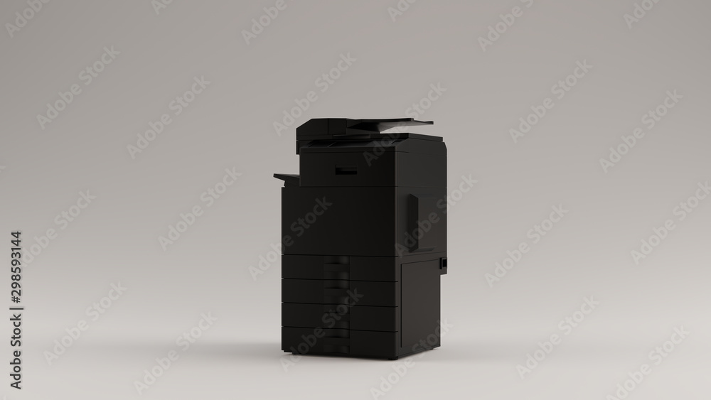 Black Large Office Printer 3d illustration 3d render Black Large Office Printer 3d illustration 3d render