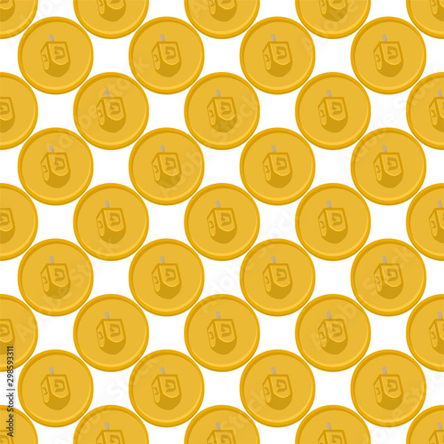 Illustration on theme big colored pattern dreidel