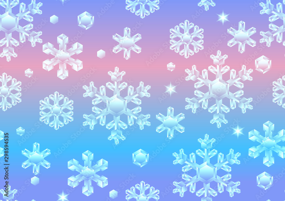 Seamless pattern with crystal snowflakes. Seamless pattern with crystal snowflakes.