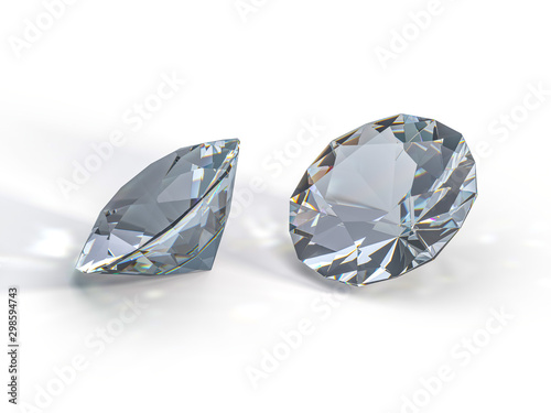 Group of diamonds on a background. 3D