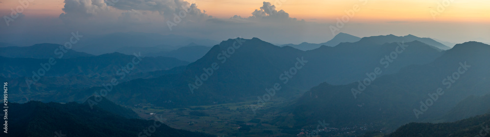 phu chee dow mountain (phu chee dao/phu chi dao) , Beautiful landscape sunrise mountain in Chiang rai , Northern of Thailand.