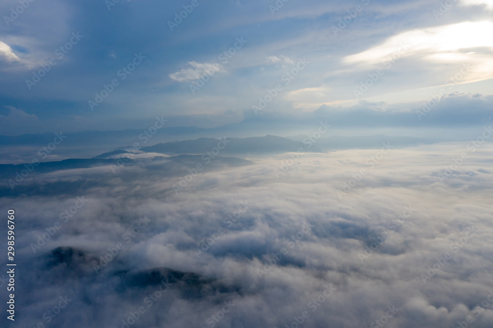 Landscape of Morning Mist with Mountain Layer. Landscape of Morning Mist with Mountain Layer.