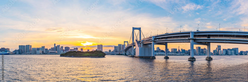 Panorama view of Tokyo skyline when sunset. Tokyo city, Japan. Panorama view of Tokyo skyline when sunset. Tokyo city, Japan.