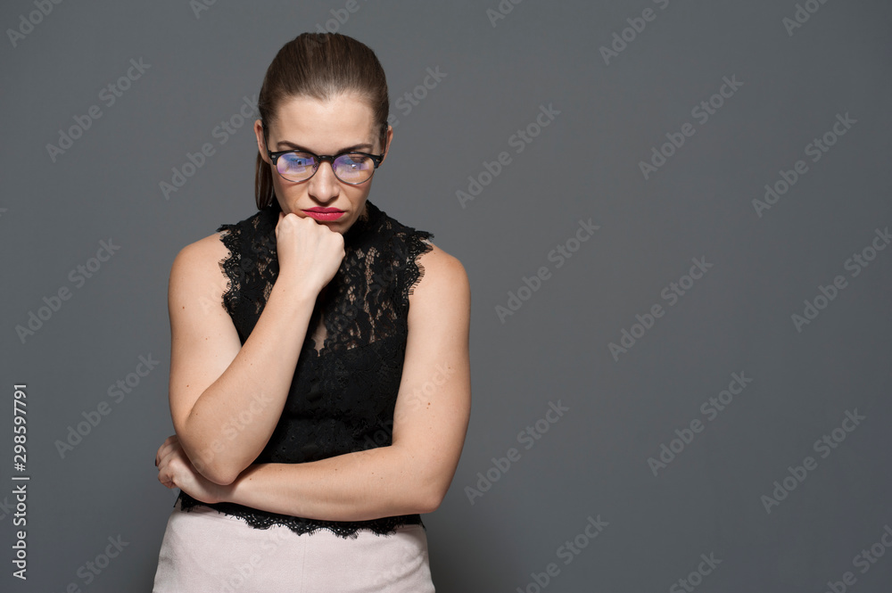 Sad and gloomy young beautiful woman Sad and gloomy young beautiful woman
