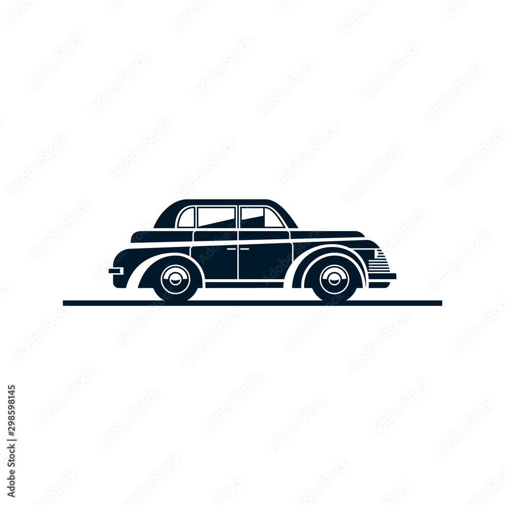 ilustration of classic car for vintage logo