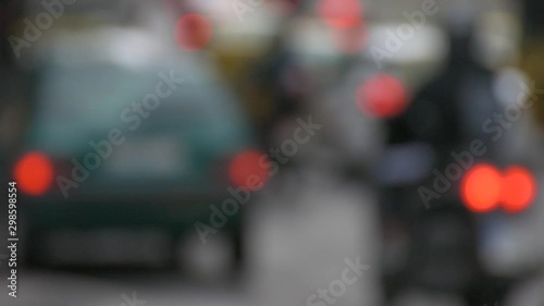 Wallpaper Mural Slow motion of defocused car traffic jam at a busy avenue in downtown Athens, Greece Torontodigital.ca