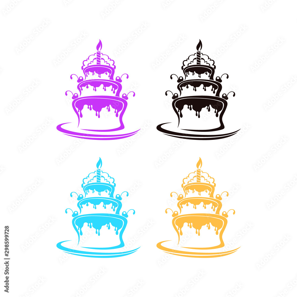 ilustration logo  Set of Cake icons