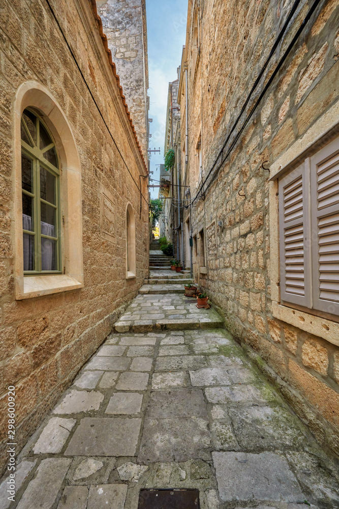 Croatia, city of Korcula - fragment of urban architecture