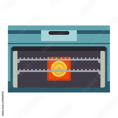 Oven vector illustration appliance cooking kitchen. Icon stove equipment domestic food. Kitchenware chef power machine