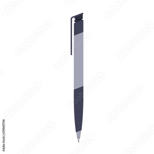 Pen ink vector isolated writing tool office business. Education stationery ballpoint paper symbol. Flat hand equipment study