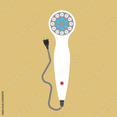Electric massager vector icon device. Beauty skin appliance machine lifting. Care health equipment tool therapy sign