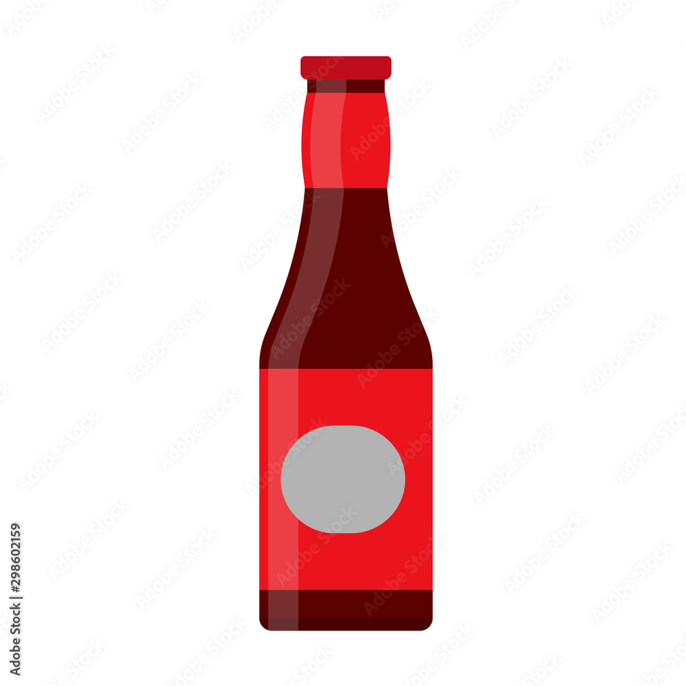 Bottle vector flat icon isolated white beverage. Drink container cap. Shape symbol product menu party element Bottle vector flat icon isolated white beverage. Drink container cap. Shape symbol product menu party element