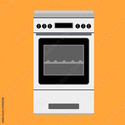Oven vector illustration appliance cooking kitchen. Icon stove equipment domestic food. Kitchenware chef power machine
