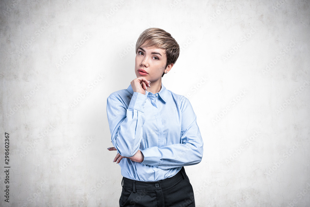 Thoughtful young business woman portrait Thoughtful young business woman portrait