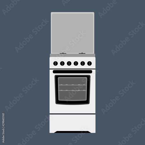 Oven vector illustration appliance cooking kitchen. Icon stove equipment domestic food. Kitchenware chef power machine