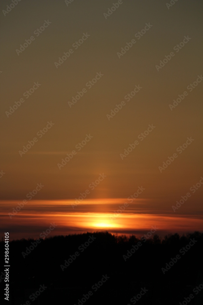 sunset in mountains