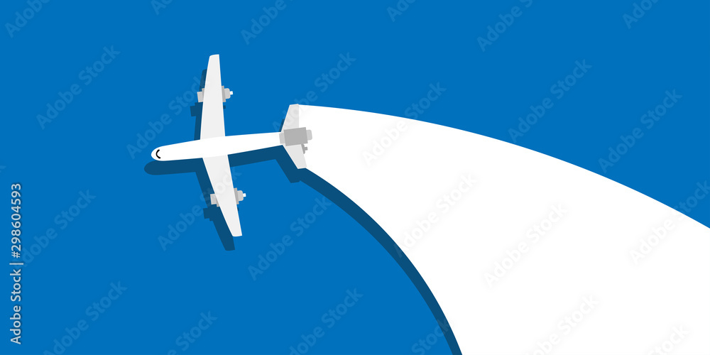 Creative plane vector business concept illustration design. Flight travel  aircraft background freedom flat. Blue sky cartoon launch company Stock  Vector | Adobe Stock