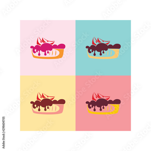 ilustration logo  Set of Cake icons
