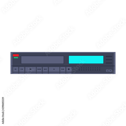 DVD player electronic illustration vector icon. Digital disc black equipment cinema and music. Video record control flat