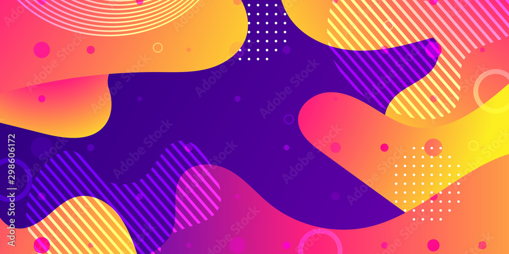 Flow vector background abstract design wave shape. Color liquid fluid poster pattern graphic. Banner art backdrop concept geometric gradient futuristic splash dynamic cover