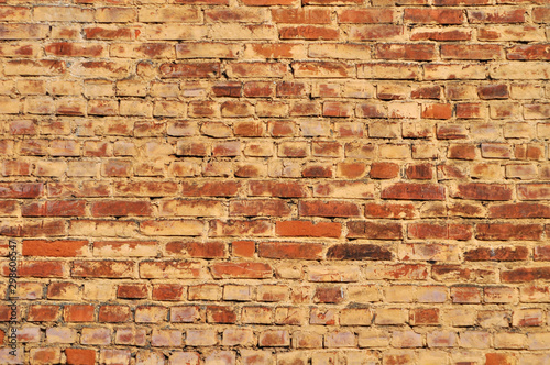 red or yellow brick wall.