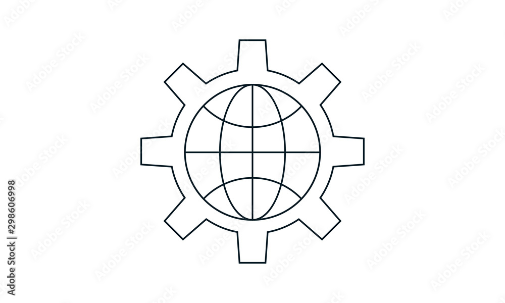 Internet setting vector icon flat style graphical symbol.