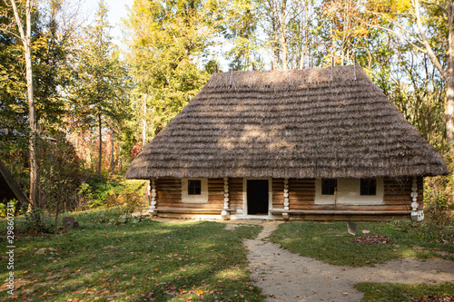 Ancient village house in Museum of Folk Architecture and Rural Life in Lviv (Shevchenkivsky Gai ) photo