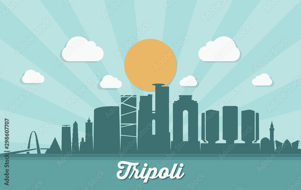 Tripoli skyline - Libya - vector illustration