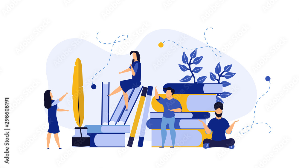 Vector education people person book illustration concept business ...