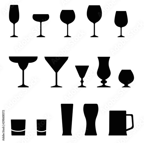 set of glasses