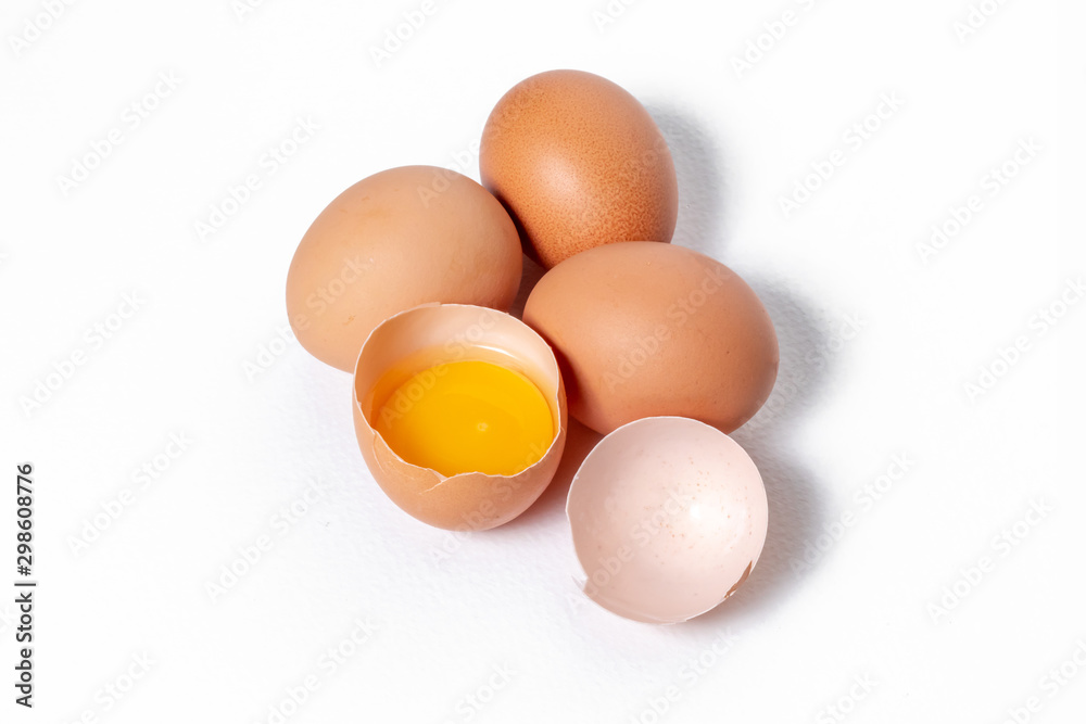 Eggs isolated on white background