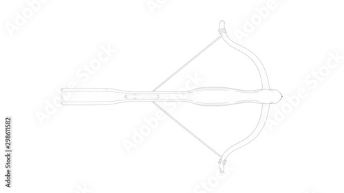 3d rendering of a crossbow isolated in white studio background