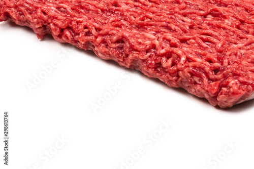 Chopped meat isolated on white background.