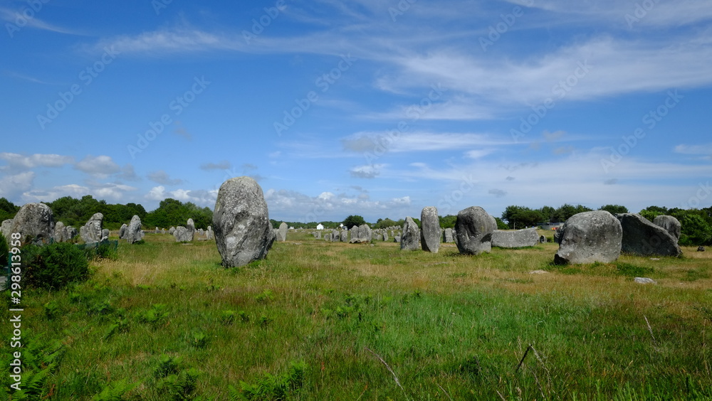 The longest stones alignment in Carnac, France.