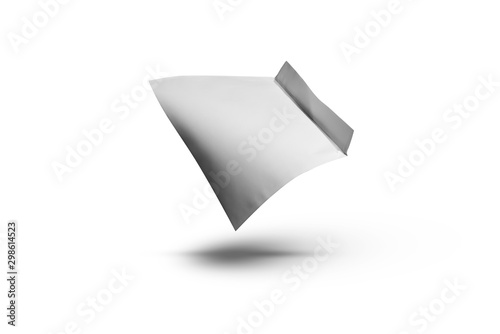 There is flying envelope for writing/letter on the white background.