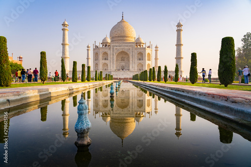 Taj Mahal , the symbol of love, on the south bank of the Yamuna river, Agra, Uttar Pradesh, India