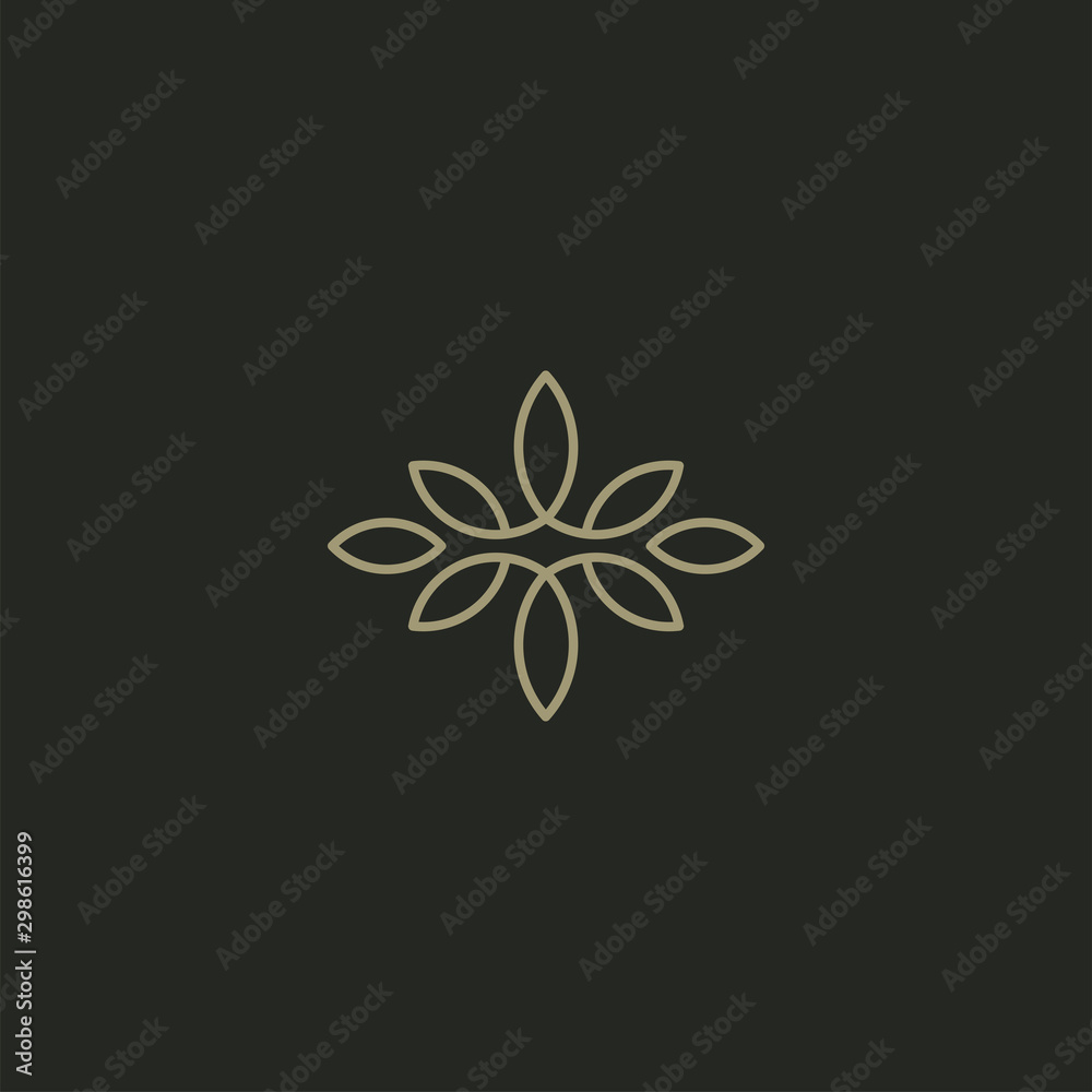 Abstract flower logo icon design. Elegant lotus vector logotype.