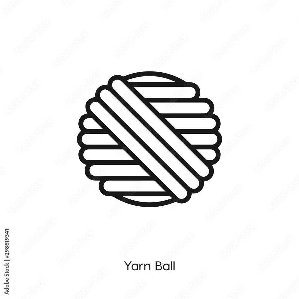 Fototapeta premium yarn ball icon. yarn ball vector symbol. Linear style sign for mobile concept and web design. yarn ball symbol illustration. Pixel vector graphics - Vector 