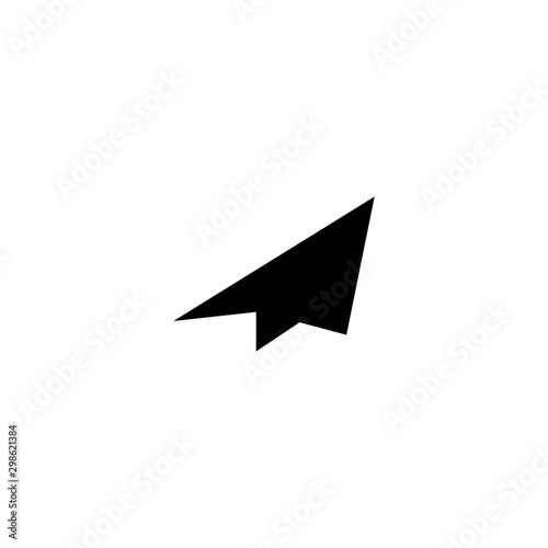 Send icon. Paper plane symbol. Origami logo design element.