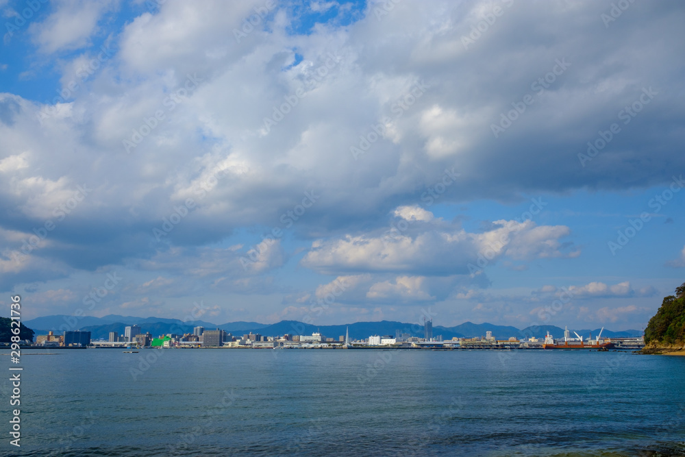 Sea view with transparent water in kanawajima, Hiroshima, Japan