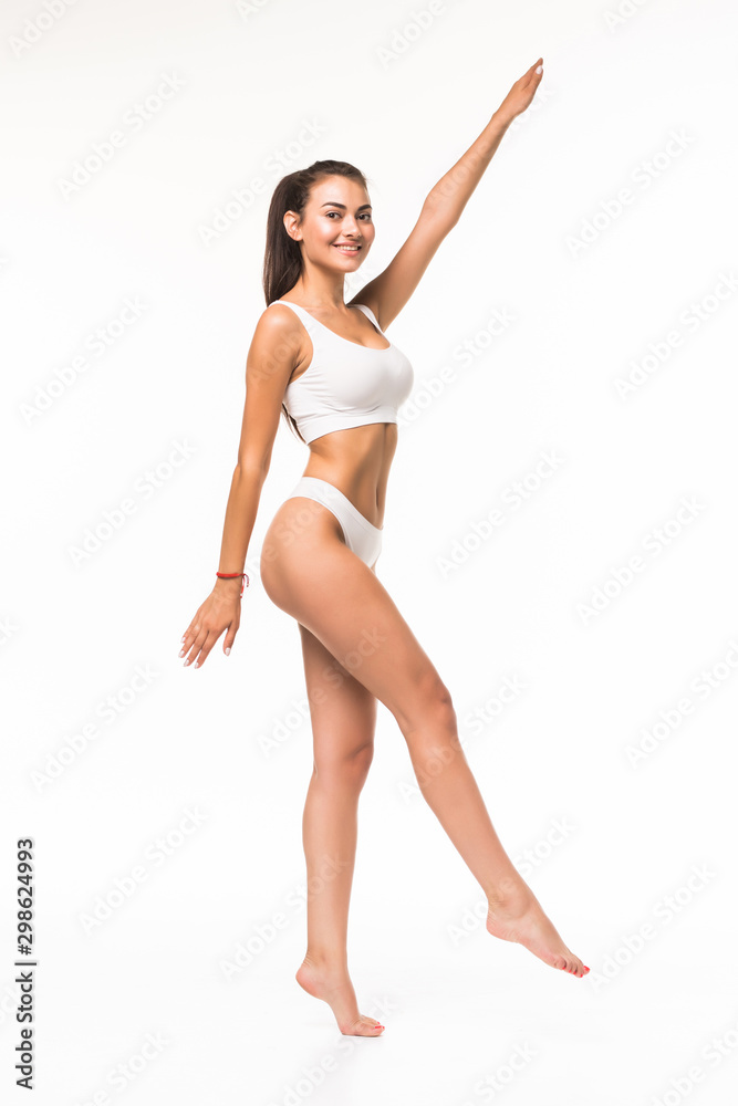 Woman body beauty, model girl fitness exercise in white underwear. Sport workout Woman body beauty, model girl fitness exercise in white underwear. Sport workout