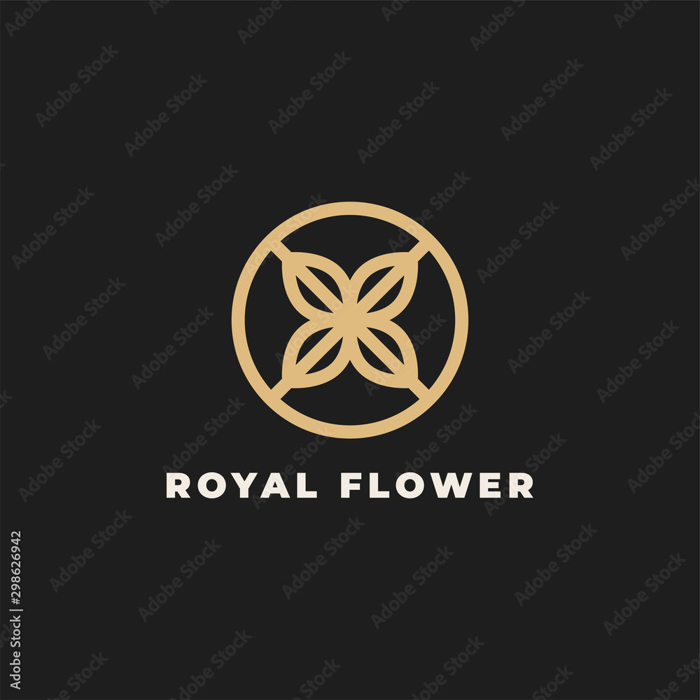 Simple and luxury leaf illustration for logo template design.