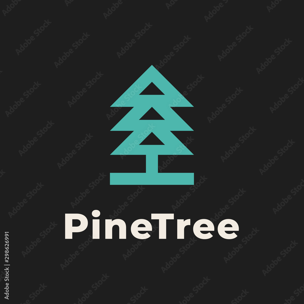 Simple and elegant Pine tree logo template design. Simple and elegant Pine tree logo template design.