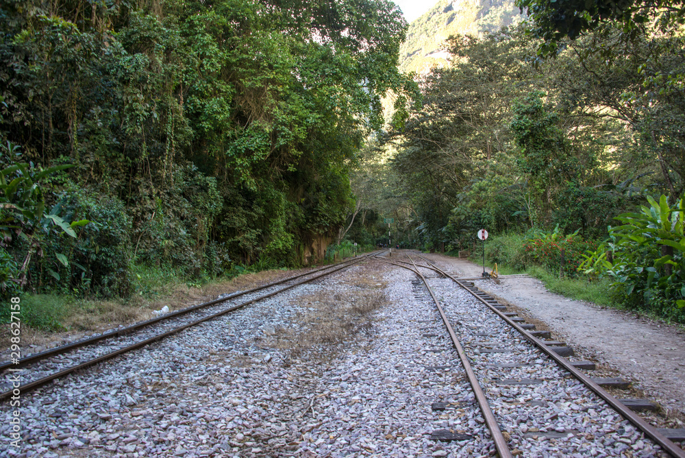 Railway to Aguascalientes in Peru