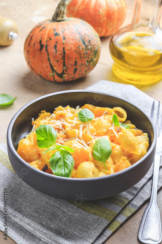 Pumpkin pasta with Parmesan cheese