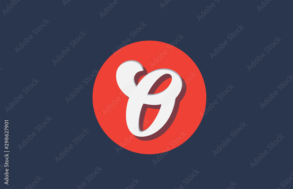 Fototapeta premium O orange white circle logo letter alphabet for company icon design
