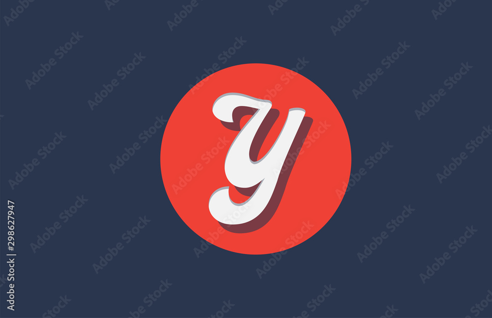 Fototapeta premium Y orange white circle logo letter alphabet for company icon design