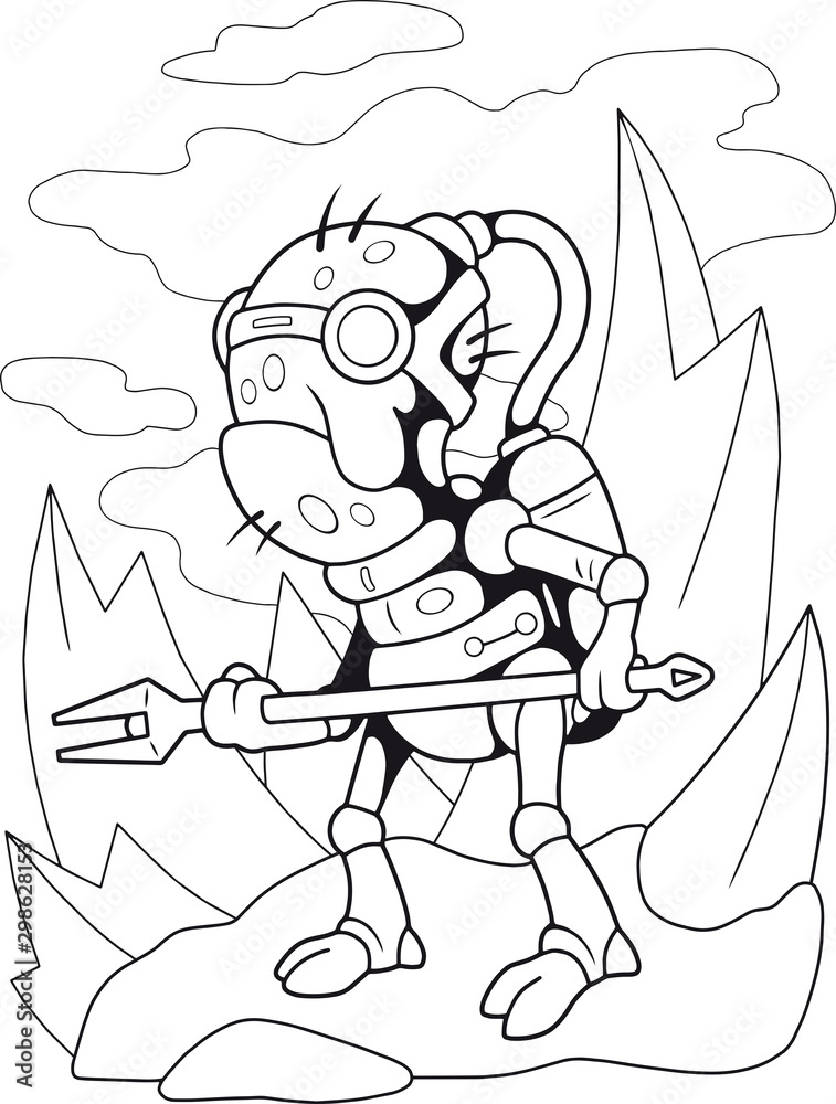 cartoon cute alien, coloring book, funny illustration cartoon cute alien, coloring book, funny illustration